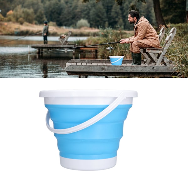 10L Vikbar Hink för Utomhusrengöring, Fällbar Plast Hink med Handtag för Trädgård, Camping, Husstädning