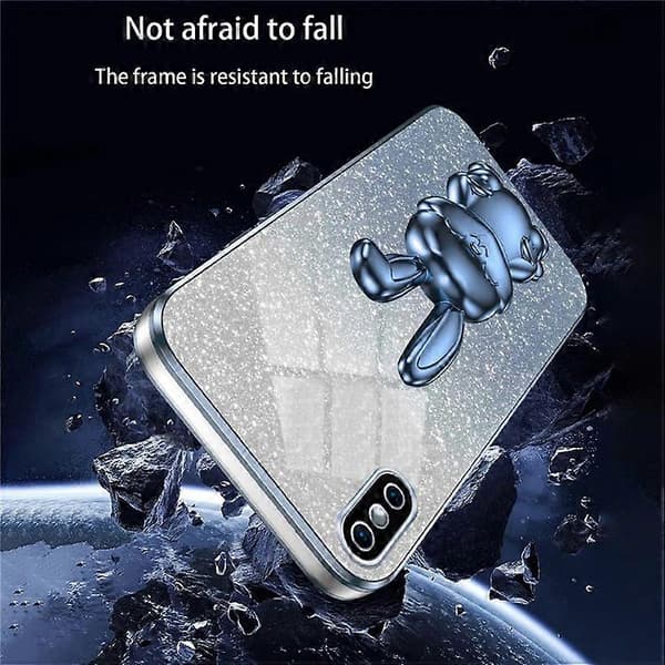 Kompatibel med iPhone XS Max utfällbart stöd telefonfodral fallskydd kaninfodral A