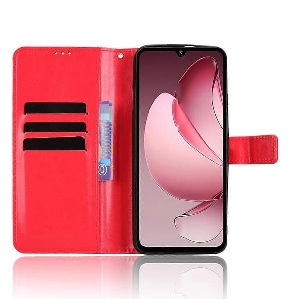 För Oukitel C60 Pro/Oukitel C60 PU-läderfodral med rem Crazy Horse textur telefonplånboksfodral