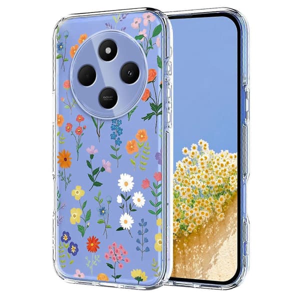Blomstermønster malt TPU-telefondeksel til Redmi 14C / Poco C75