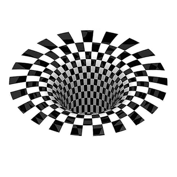 Dørmatte Vortex Teppe 3D Vertigo Teppe Korridor Soverom Dekor Stue
