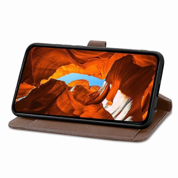 Blixtlåsplånbok PU-läder telefonfodral med blomdesign för Moto G35 5GStyle E
