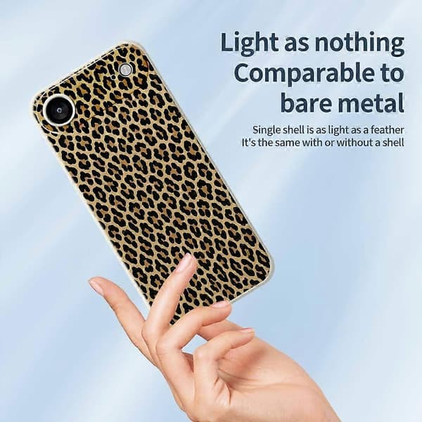 For iPhone Air-deksel med leopardmønster, rett kant, TPU-telefonbakdeksel
