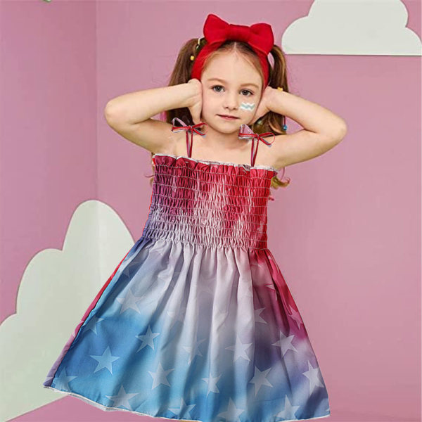 Toddler Baby Girls 4. juli Outfit Independence Day Dress Kid