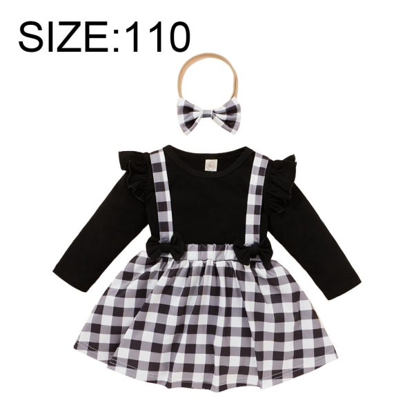 Christmas Ruffle Long Sleeve T Shirts Suspender Overall Dress Ne