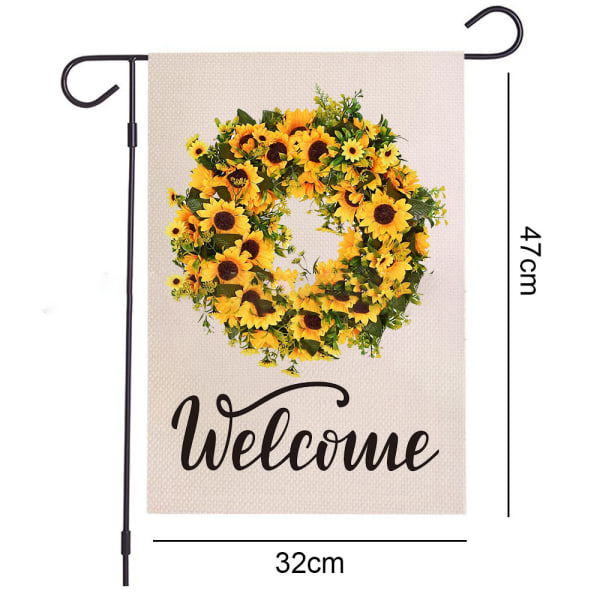 Garland Small Garden Banner Vertical Farmhouse Summer Burlap