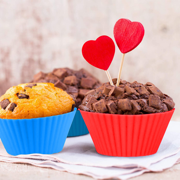 Silikonformar för muffins, 24 st återanvändbara silikonformar för bakning