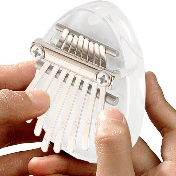 8 Tangenter Mini Kalimba Tommelfingerklaver Klar Akryl Fingerklaver med