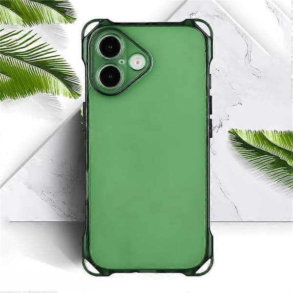 Kompatibel med iPhone 16 Plus TPU-deksel Fire hjørner Fallsikkert bakdeksel Turkis