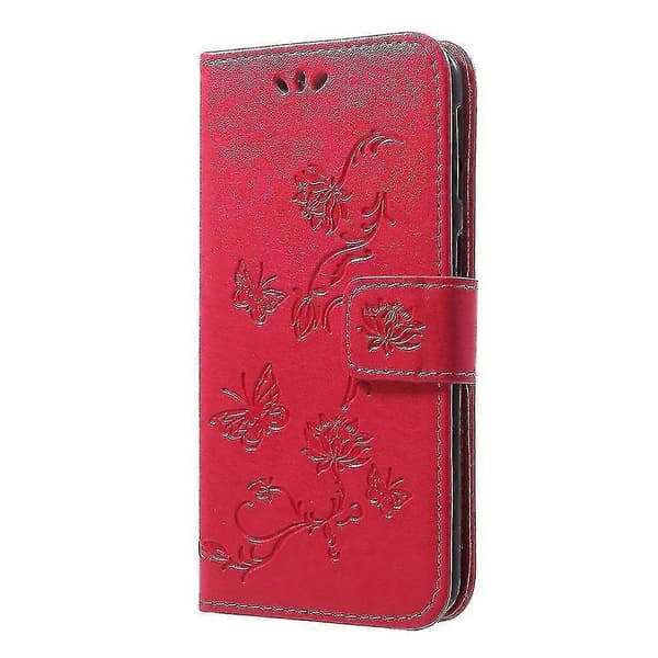 Pink Butterfly Blomsterholder Pu Etui Til Din Samsung Galaxy A40 A