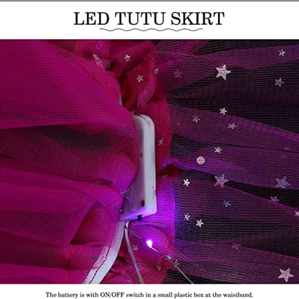 LED-kjolar för flickor Balettdanskjol Light Up-kjolar Sparkly Pa