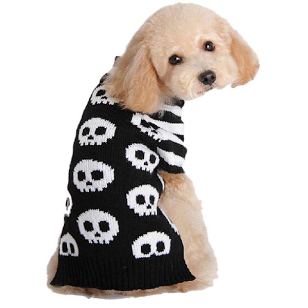 Vintervarm hundegenser Skalle Halloween kjæledyrgenser Kjæledyrklær