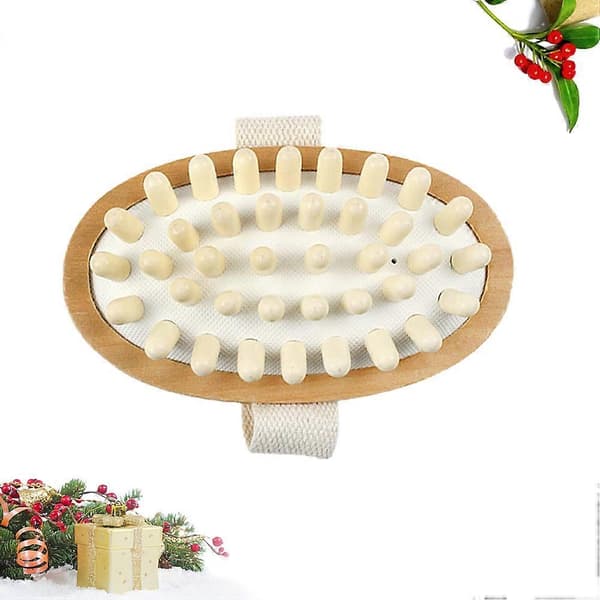 Træ Spa Massager Kropsbørste til kvinder derhjemme i brun lavet af bambusmateriale 1-pak A