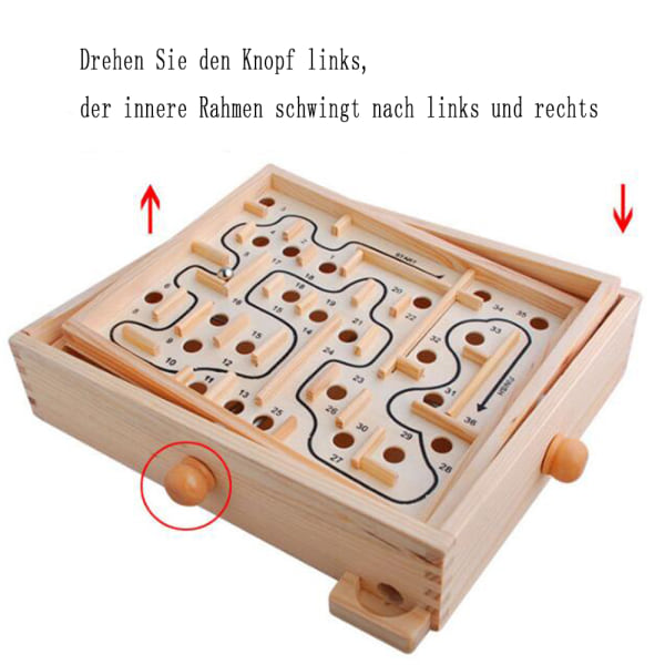Pedagogisk labyrintleksak för barn, trä 3D labyrint pusselspel