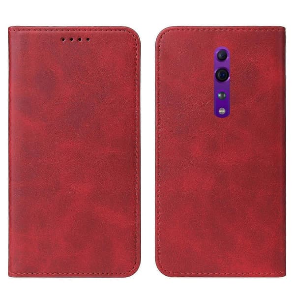 För OPPO Reno Z Magnetlås Läderfodral (Röd)