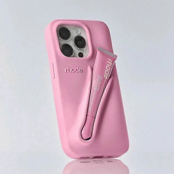 Rhode Lip Gloss Bringebær Telefondeksel til iPhone 16 15 14 13 12 11 Pro Max E (Bånd, 17 Pro Max)