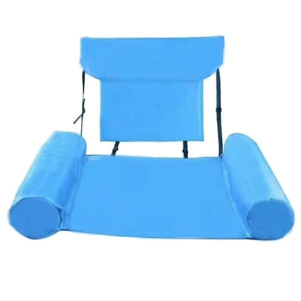Pool Float Stol, Oppustelig Pool Lounger til Voksne, Sammenklappelig Bærbar Flydesæde, Pool Party Sommer Vand Sjov Blå A