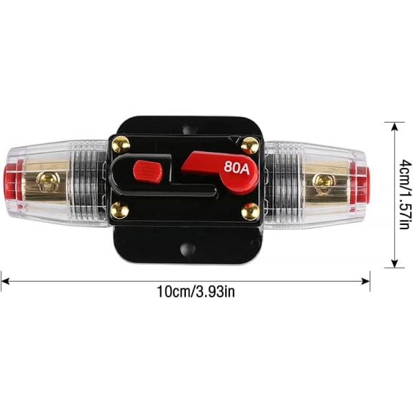 80A Automatisk Vanntett Kretsbryter, 12V-24 Inline Sikringsholder