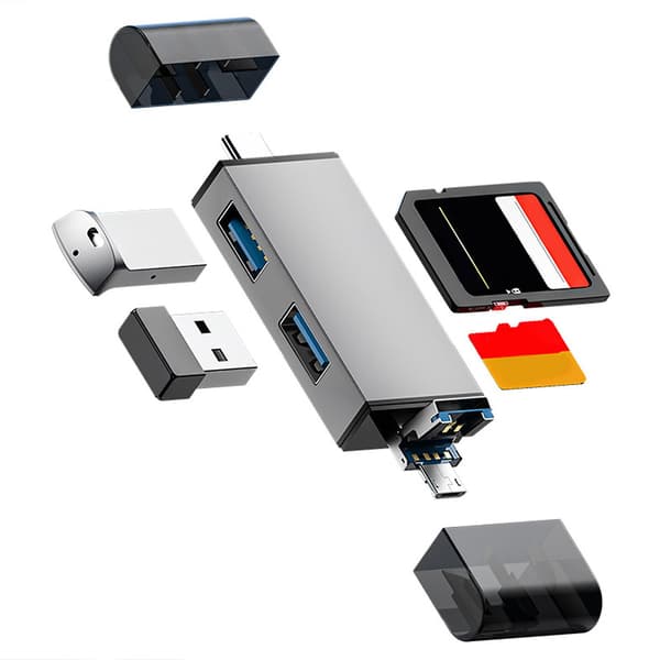 USB3.0 kortlæser i aluminiumslegering, holdbart højhastighedskortlæsningsværktøj til Android-telefoner og computere A