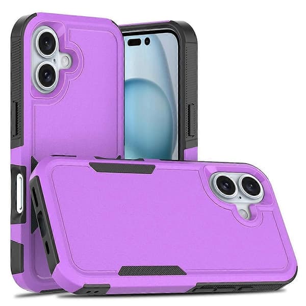 For iPhone 16-deksel 2-i-1 PC+TPU Støtsikkert telefondeksel