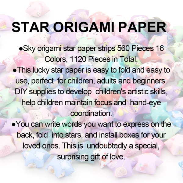 1120 arkkia Origami-paperitähtiä DIY-käsintehtyjä Origami-onnea