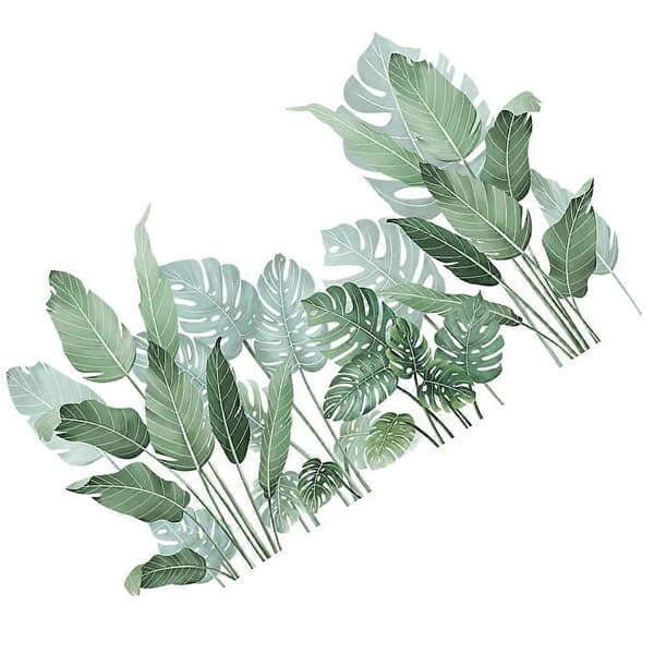 Väggdekaler för sovrum Växtdekal Rum Bohemian Style Grön PVC Vattentät 1 Set A