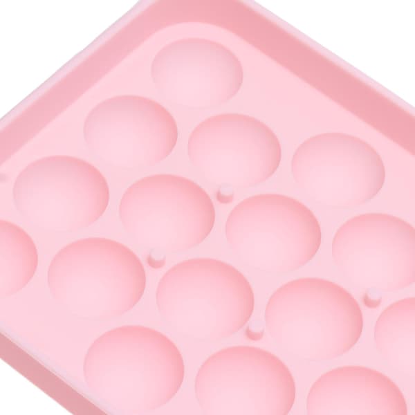 25-rutig isbitsform, enkel att släppa, silikonform för isbollar, mini rund isbollsform med lock, rosa A