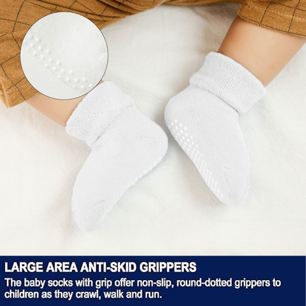 6 par ankelstrømper med greb, baby toddler børn unisex wa