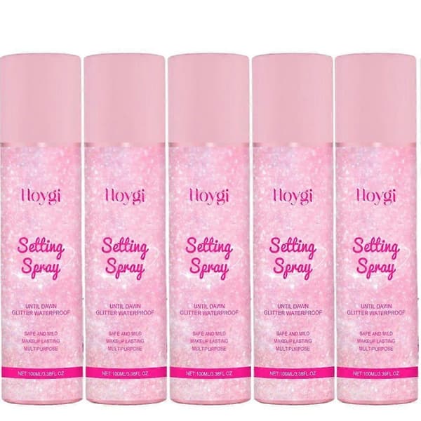 Flash Setting Spray Oljekontroll Vattentät Svettresistent Långvarig Basmakeup för Kropp Charmig Ansiktsfixer Sminkspray (5st)