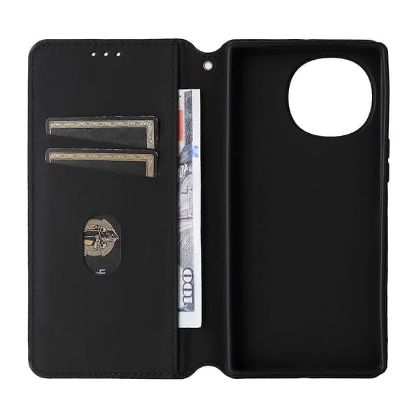 Cubic Grid Texture Flip Læder Telefoncover (Sort, Til Sharp Aquos R10 / R9)