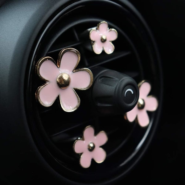 Auton viehätys Kauniit Daisy Flowers Tuuletusaukkojen koristeet Söpö auto