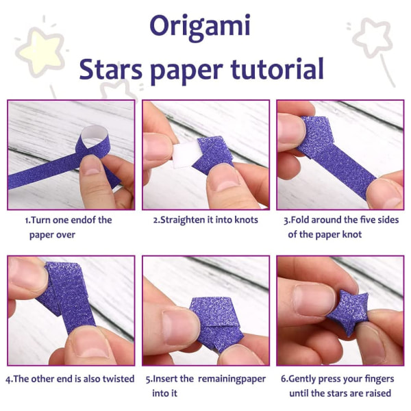 Origami Stars Papers -paketti tee-se-itse-paperi, 360/520 arkkia,