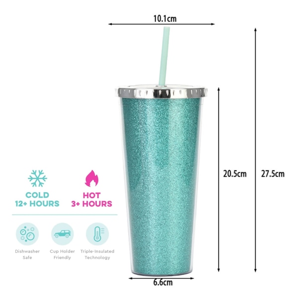 700 ml genanvendelig koldt vand kop plastik kop, dobbeltlags skinnende