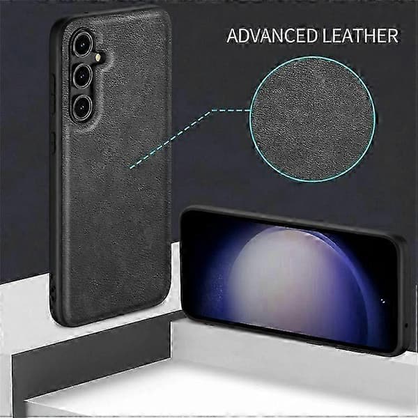 Retro läderbelagt PC+TPU-telefonfodral för Galaxy A36 5G Blå