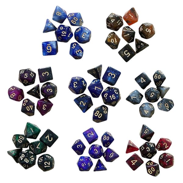 7 stk/sæt dikromatiske polyedriske terninger DnD RPG 4 6 8 10 12 20 D4-D20 polyedriske terninger