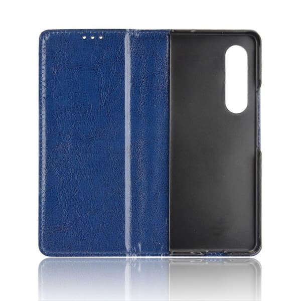 Folio Flip Auto-Absorbed Retro Läder Plånboksfodral för Samsung Galaxy Z Fold3 5G
