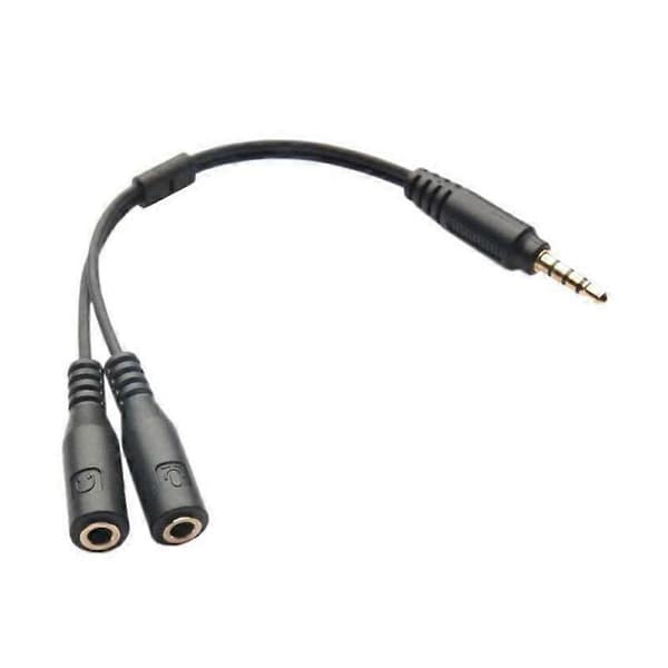 3,5 mm stereo lyd han til 2 hun headset mikrofon TRRS Y splitterkabeladapter mobil