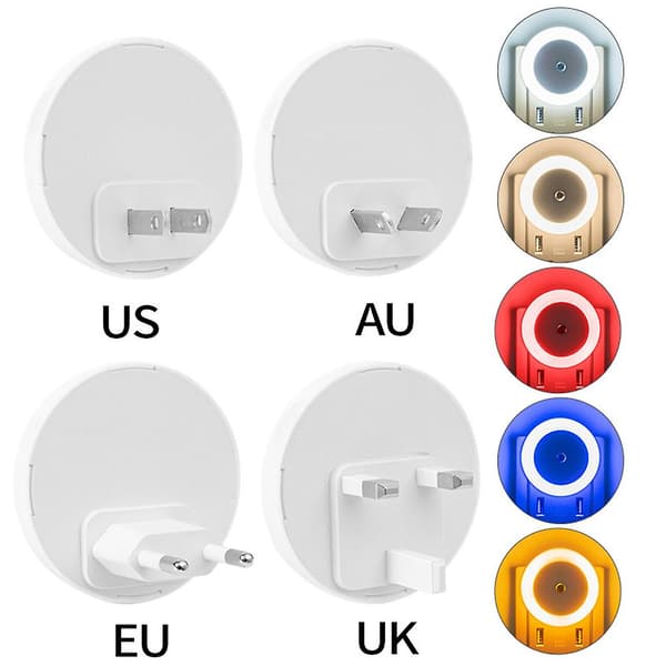 Plug-in rund lysstyret sensorlampe Multifunktionel pladsbesparende lampe til værelse og køkken A