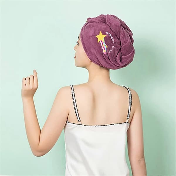 Hårtørrende Håndklædeindpakning Mikrofiber Hårturban 25x65cm Hurtig Absorption Blød Koralfleece til Kvinder A