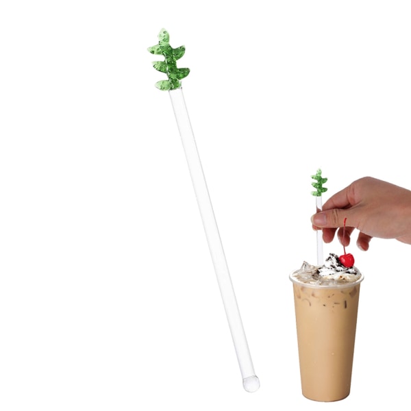 Cocktail Swizzle Sticks Glass Cactus Coffee Rirring Stick