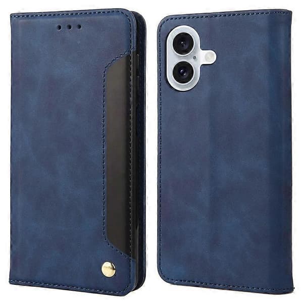 Kompatibel med iPhone 16 Plus Fodral PU Läder Stötsäkert Skydd Plånboksfodral A