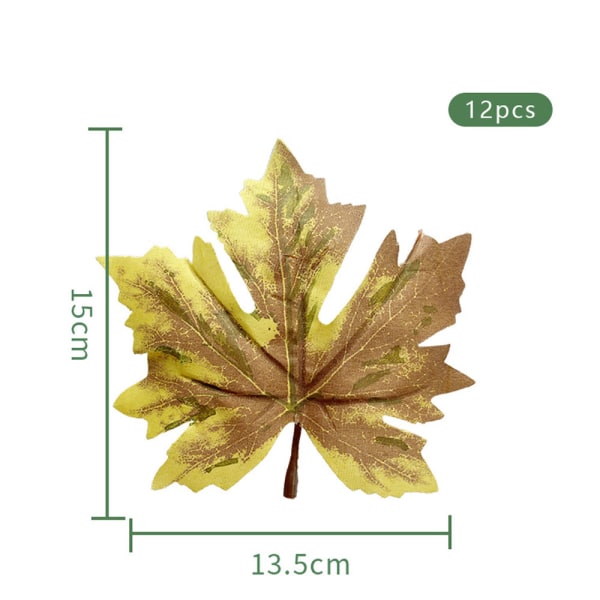 Artificial maple leaves and autumn leaves are used for