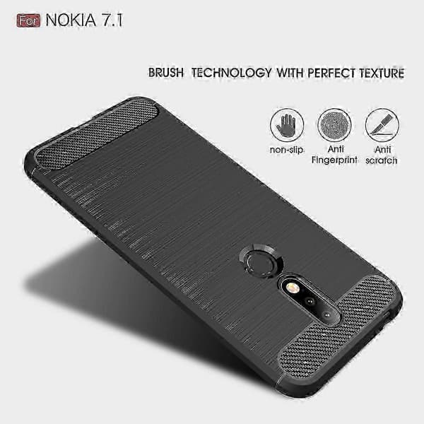 Blødt TPU-etui til Nokia 7.1 (rød)
