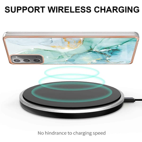 For Samsung Galaxy Note20 Galvanisering Marmor IMD TPU Telefonveske