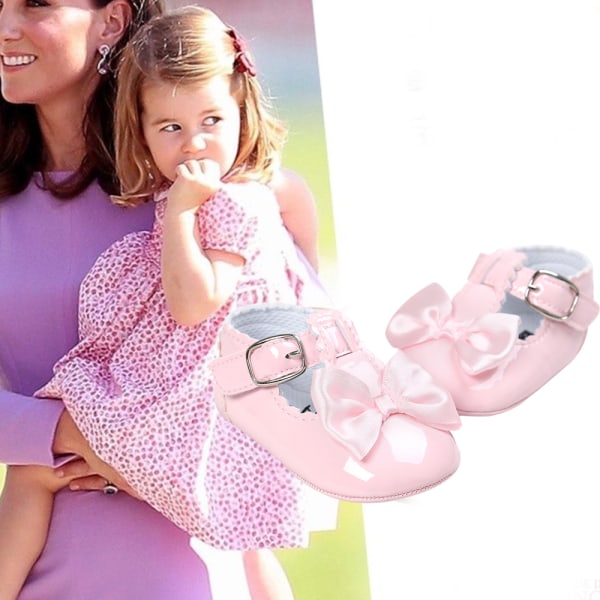 Baby Flickor Mary Jane Flats Skor med halkfri mjuk sula Toddler Första vandrare Nyfödd Prinsessa Klänning Skor Ljus Baby Sneaker Skor