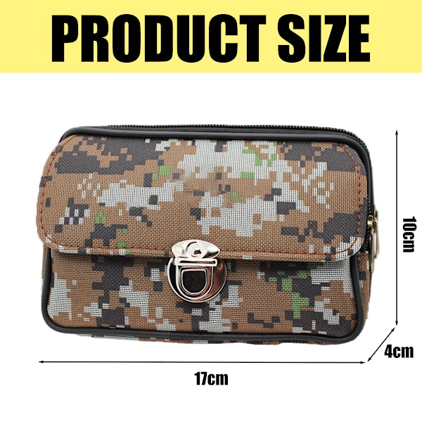 Herr camouflage canvas mobiltelefon Fanny pack med spänne myntväska
