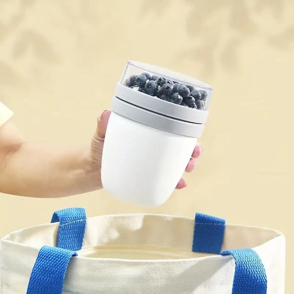 2-delad 500ML yoghurtlunchmugg med lock återanvändbara bärbara matbehållare för hemköket A
