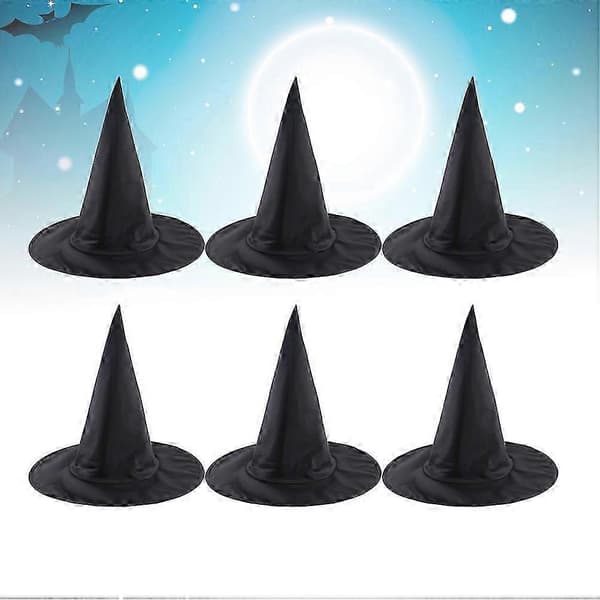 6 stk Halloween Trollmannhatt Oxford Klut Heksehatt Halloween Kostyme Tilbehør A