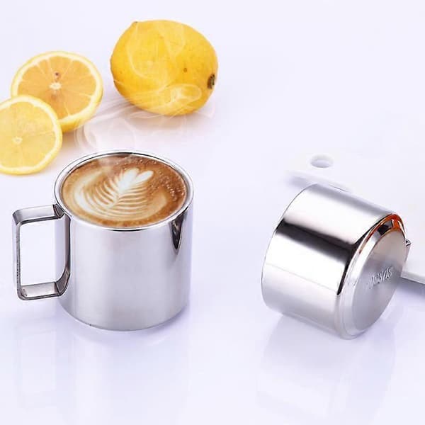 1 st 200 ml 300 ml 304 Rostfritt stål Bärbar Mugg Dubbelvägg Resemugg