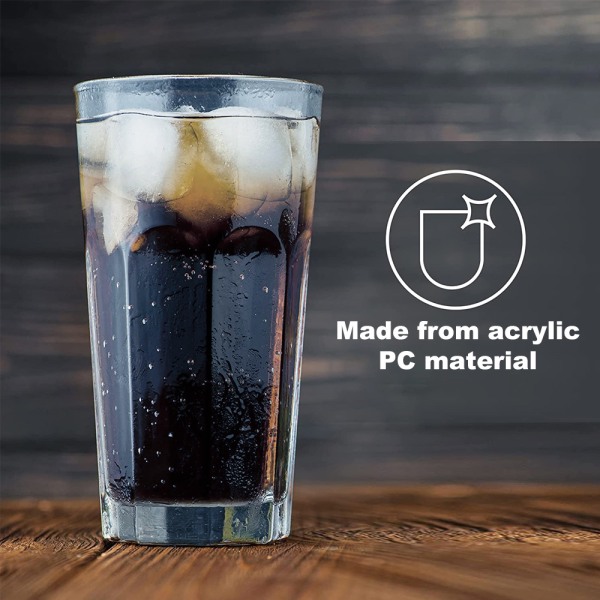3 st 265 ml PC transparent plast oktagonal vattenkopp hushåll